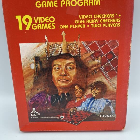 Atari 2600 Video Checkers 19 Games CX2636 with Box and Manual Vintage Video Game - Picture 7 of 10